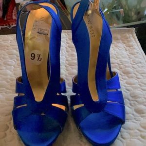Nine West Royal Blue Satin high heel sandals